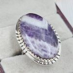 Chevron Amethyst Size US 6 925 Sterling Silver Ring (REXT94-26)