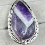 Chevron Amethyst Size US 8 925 Sterling Silver Ring (REXT94-40)