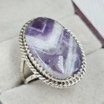 Chevron Amethyst Size US 9 925 Sterling Silver Ring (REXT94-51)