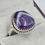 Chevron Amethyst Size US 9 925 Sterling Silver Ring (REXT94-52)