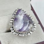 Chevron Amethyst Size US 9 925 Sterling Silver Ring (REXT94-53)
