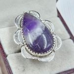 Chevron Amethyst Size US 9 925 Sterling Silver Ring (REXT94-54)