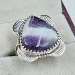 Chevron Amethyst Size US 8 925 Sterling Silver Ring (REXT94-48)