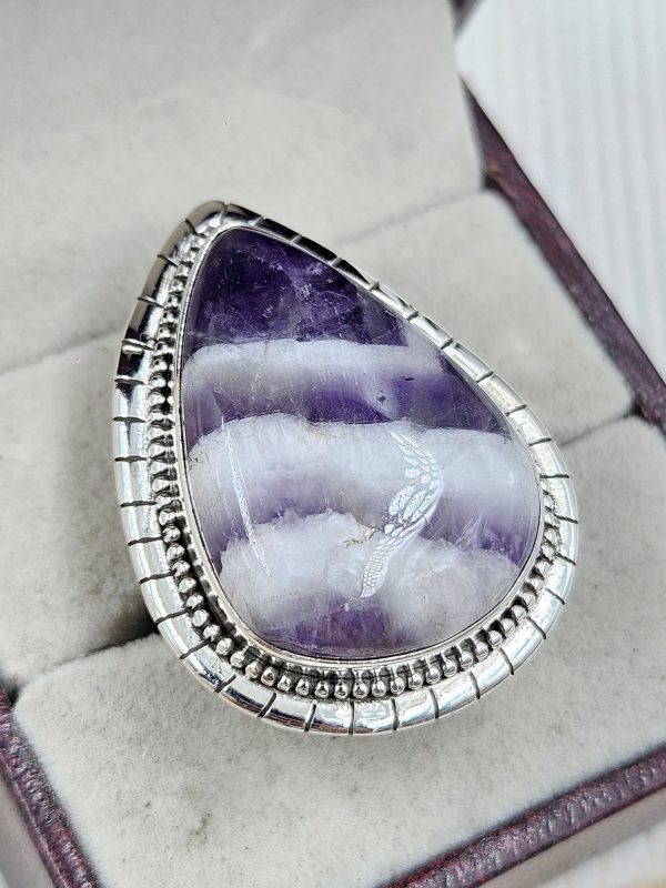 Chevron Amethyst Size US 6 925 Sterling Silver Ring (REXT94-30)