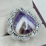 Chevron Amethyst Size US 6 925 Sterling Silver Ring (REXT94-31)