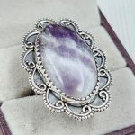 Chevron Amethyst Size US 9 925 Sterling Silver Ring (REXT94-58)