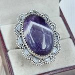 Chevron Amethyst Size US 10 925 Sterling Silver Ring (REXT94-59)
