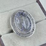 Cracked Crystal Quartz Size US 7 925 Sterling Silver Ring (REXT55-128)
