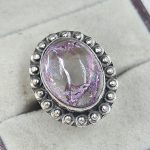 Cracked Crystal Quartz Size US 6 925 Sterling Silver Ring (REXT55-112)