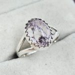 Cracked Crystal Quartz Size US 6 925 Sterling Silver Ring (REXT55-120)