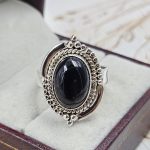 Black Onyx 925 Sterling Silver Ring (RS39-10)