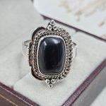 Black Onyx 925 Sterling Silver Ring (RS39-8)