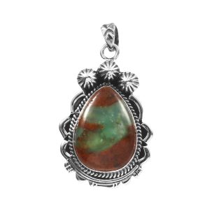 Bio Chrysoprase 1.5" 925 Sterling Silver Pendant (RS102-53)