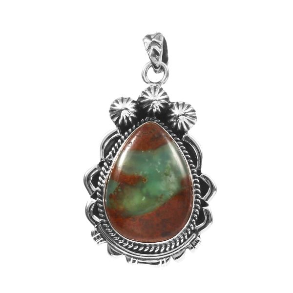 Bio Chrysoprase 1.5" 925 Sterling Silver Pendant (RS102-53)