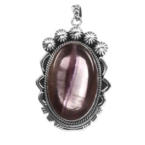 Fluorite 1.6" 925 Sterling Silver Pendant (RS102-71)