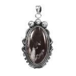 White Buffalo Turquoise 1.5" 925 Sterling Silver Pendant (RS102-59)
