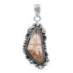 Golden Rutile 1.5" 925 Sterling Silver Pendant (RS102-66)