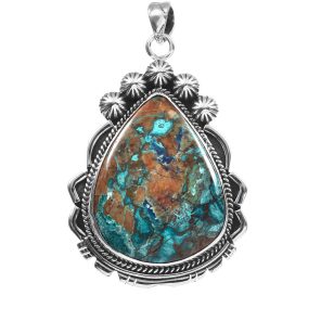 Shattuckite 1.5" 925 Sterling Silver Pendant (RS102-69)