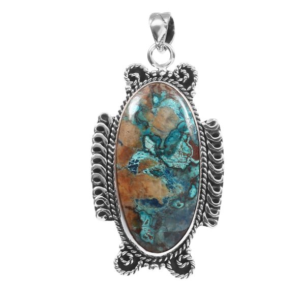 Shattuckite 2" 925 Sterling Silver Pendant (RS17-499)