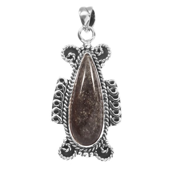 Obsidian 1.5" 925 Sterling Silver Pendant (RS17-502)