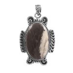 White Buffalo Turquoise 1.5" 925 Sterling Silver Pendant (RS17-501)