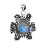 Labradorite 1.25" 925 Sterling Silver Pendant (RS17-498)