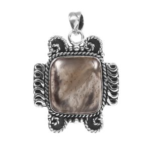 Coffee Moonstone 1.25" 925 Sterling Silver Pendant (RS17-509)
