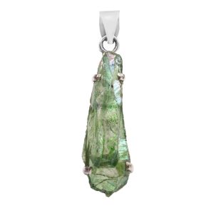 Titanium Coated Quartz Cluster 1.5" 925 Sterling Silver Pendant (RS100-195)