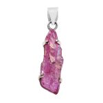 Titanium Coated Quartz Cluster 1.5" 925 Sterling Silver Pendant (RS100-197)