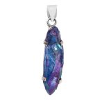 Titanium Coated Quartz Cluster 1.5" 925 Sterling Silver Pendant (RS100-207)
