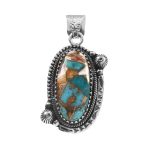 Spiny Oyster Turquoise 1.5" 925 Sterling Silver Pendant (REXT11-262)