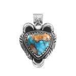 Spiny Oyster Turquoise 1.25" 925 Sterling Silver Pendant (REXT11-270)