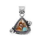 Spiny Oyster Turquoise 1.25" 925 Sterling Silver Pendant (REXT11-275)