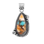 Spiny Oyster Turquoise 1.5" 925 Sterling Silver Pendant (REXT11-285)