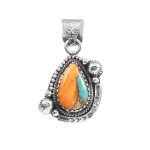Spiny Oyster Turquoise 1.25" 925 Sterling Silver Pendant (REXT11-292)