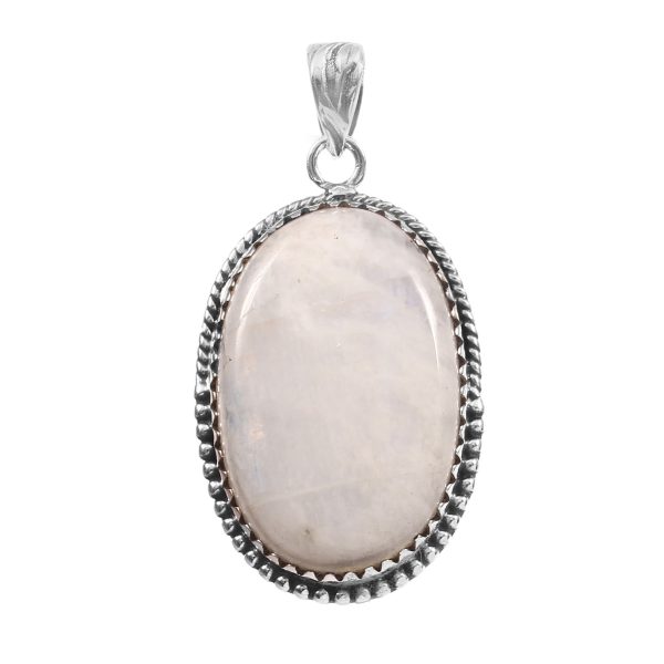 Rainbow Moonstone 1.75" 925 Sterling Silver Pendant (RS6-40)