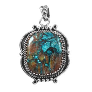 Shattuckite 1.5" 925 Sterling Silver Pendant (RS6-15)