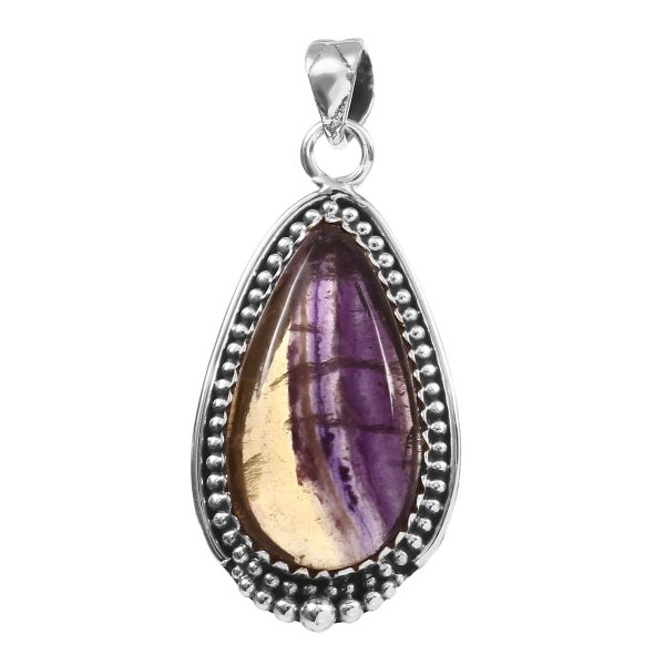 Fluorite 1.5" 925 Sterling Silver Pendant (RS6-32)