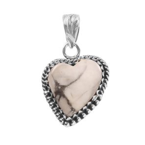 Howlite 1" 925 Sterling Silver Pendant (RS6-24)