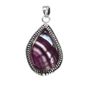Fluorite 1.75" 925 Sterling Silver Pendant (RS6-46)