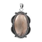 Peach Moonstone 1.75" 925 Sterling Silver Pendant (RS6-48)