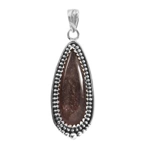 Obsidian 1.75" 925 Sterling Silver Pendant (RS6-28)