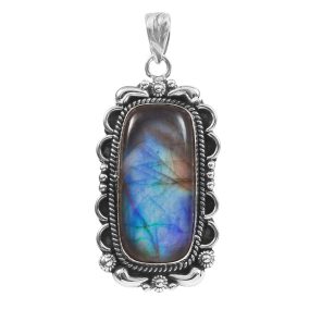 Labradorite 1.75" 925 Sterling Silver Pendant (RS101-57)