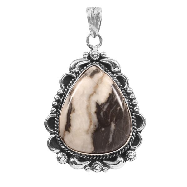 White Buffalo Turquoise 1.5" 925 Sterling Silver Pendant (RS101-62)
