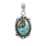 Kingman Turquoise 1.25" 925 Sterling Silver Pendant (RS101-45)