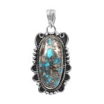Morenci Turquoise 1.5" 925 Sterling Silver Pendant (RS101-39)