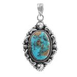 Morenci Turquoise 1.5" 925 Sterling Silver Pendant (RS101-44)
