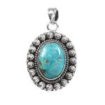 Morenci Turquoise 1.25" 925 Sterling Silver Pendant (RS101-40)