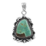 Kingman Turquoise 1.25" 925 Sterling Silver Pendant (RS101-48)