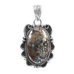 Morenci Turquoise 1.25" 925 Sterling Silver Pendant (RS101-41)